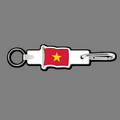 4mm Clip & Key Ring W/ Full Color Vietnam Flag Key Tag